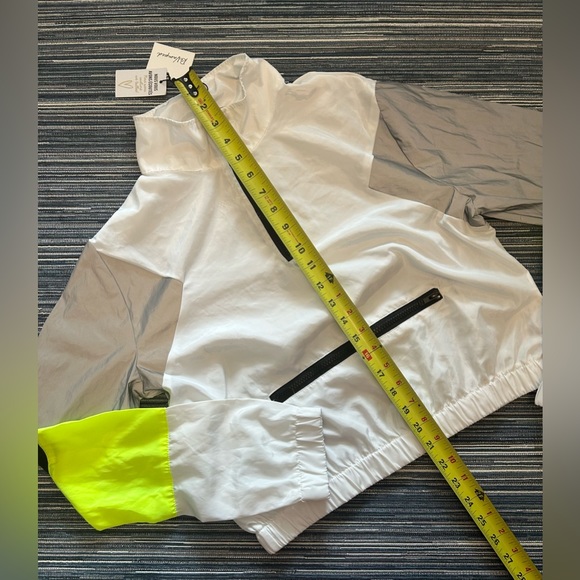 Revamped Size S Neon Reflective Cropped Windbreaker - Picture 4 of 5